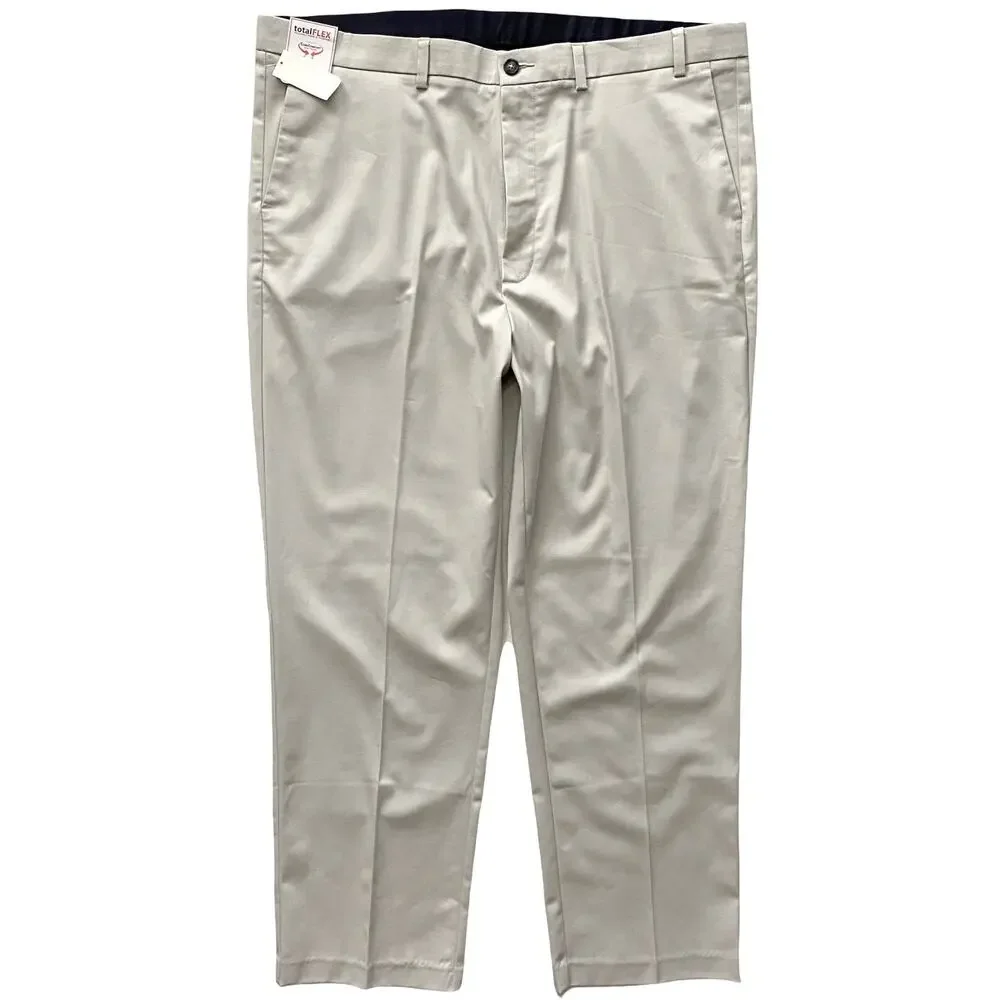 Roundtree Yorke Total Flex Classic Fit Flat Stone Pants Big & Tall 36 x 36